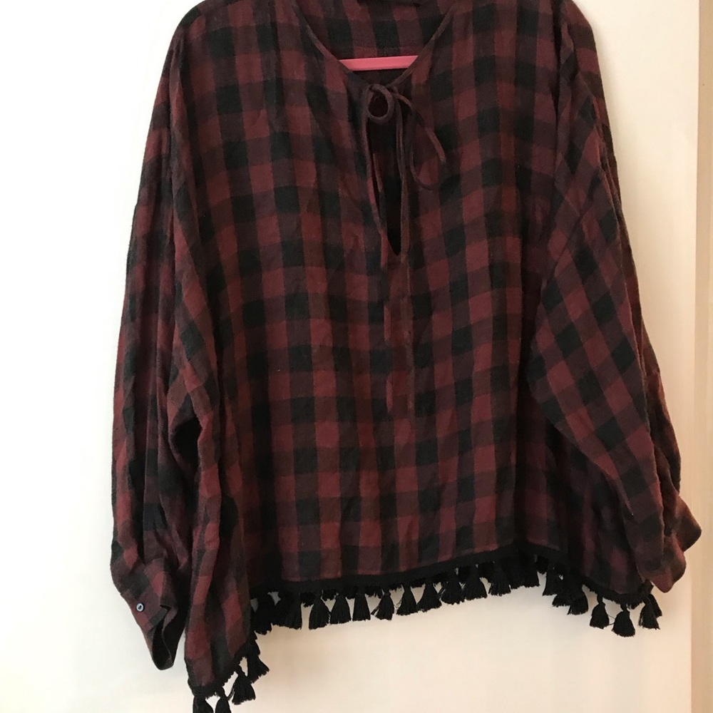 Plaid flannel sweater